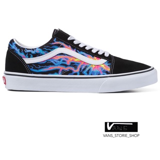 VANS OLD SKOOL ELECTRIC FLAME BLACK TRUE WHITE SNEAKERS สินค้ามีประกันแท้