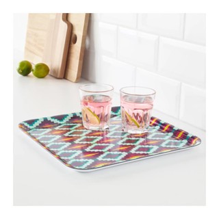 SOMMAR ถาดเสริฟอาหาร Tray 33*33 cm (ลายเขียว-ชมพู)