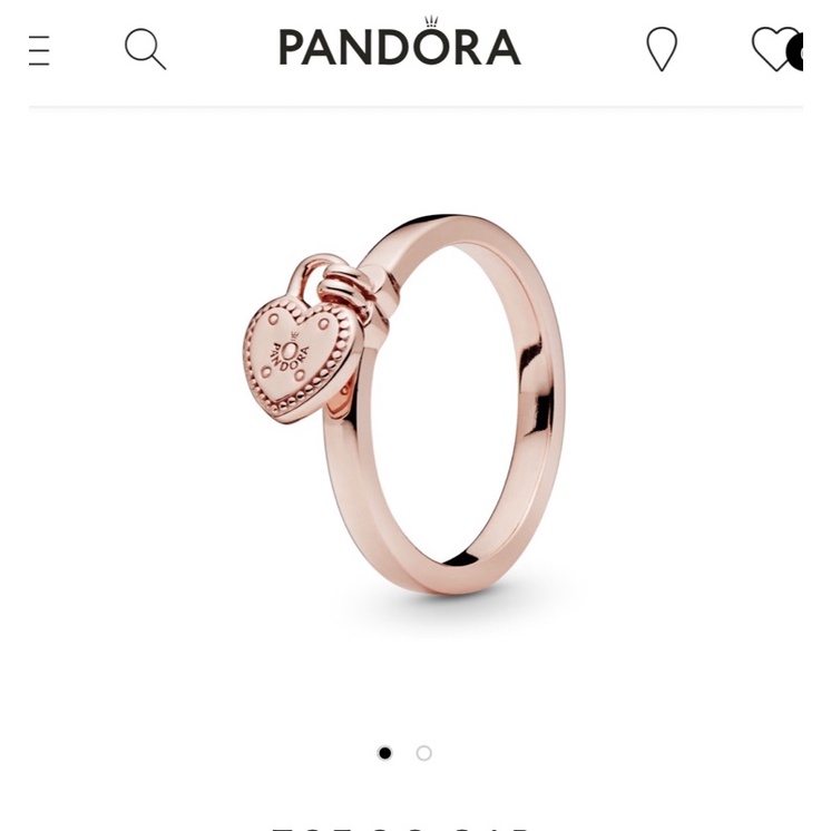 Pandora rosegold heart shape padlock ring size48 แท้100% แถมกล่องแหวน