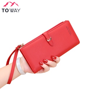 TOWAY-พร้อมส่ง กระเป๋าสตางค์แฟชั่น มีสายคล้องข้อมือ มีช่องใส่บัตรเยอะ หนังพียูเกรดพรีเมียม รุ่น LN-9046