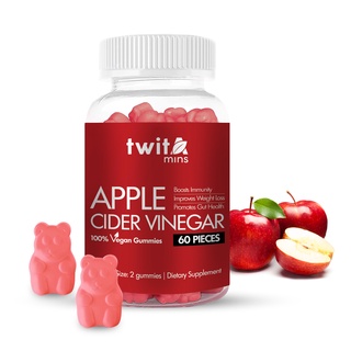 Twitamins Apple Cider Gummies วิตามินแอปเปิ้ลไซเดอร์ [ขวดแดง] [60 เม็ด/กระปุก] [1 กระปุก] วิตามินควบคุมน้ำหนัก