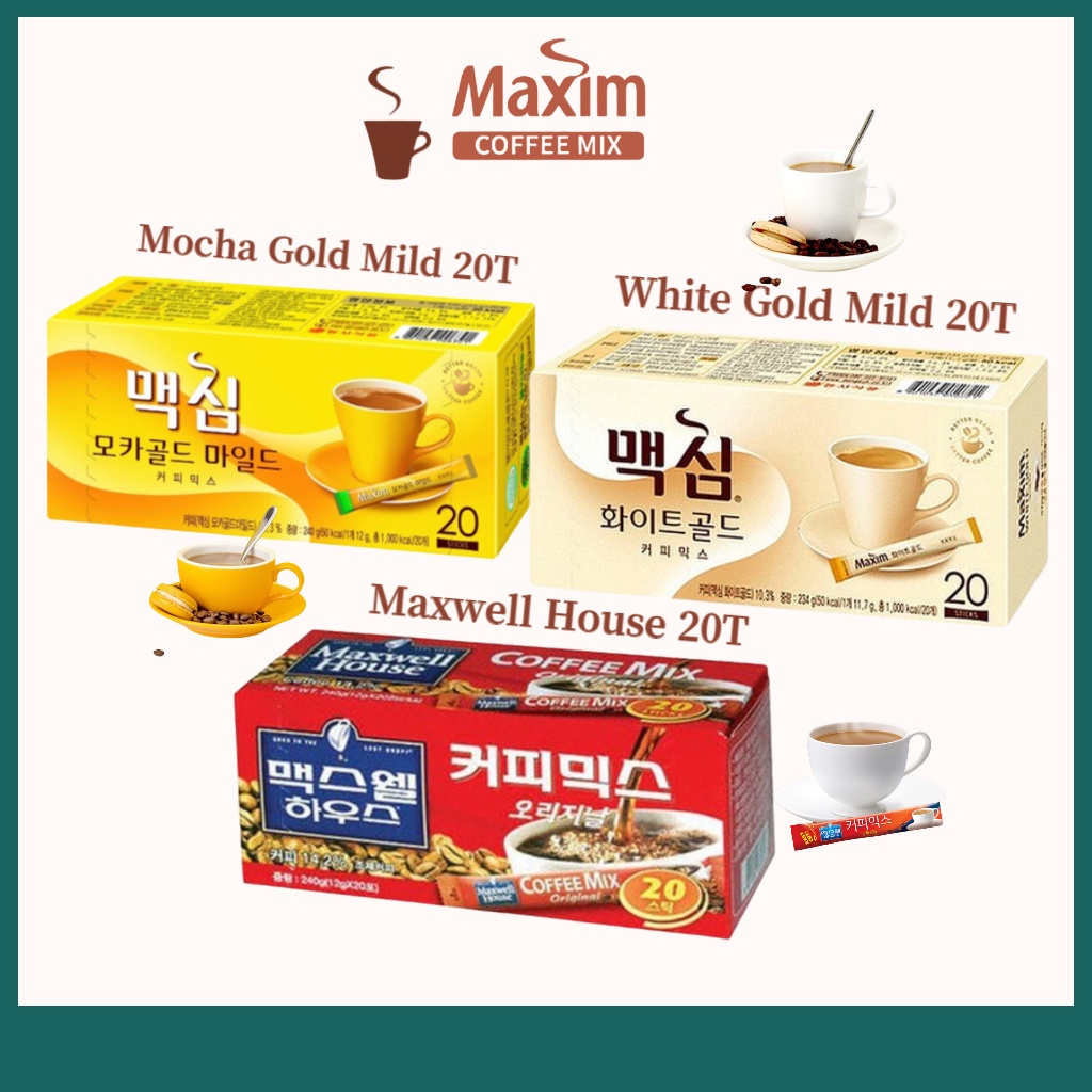 [Maxim] กาแฟสําเร็จรูป เกาหลี (10T,20T) มอคค่า โกลด์ ขาว ทองคําขาว อ่อนโยน Maxwell House