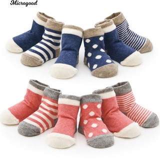 4Pairs Soft Cotton Toddler ทารกแรกเกิด Polka Dot ลายเด็กสาวถุงเท้า