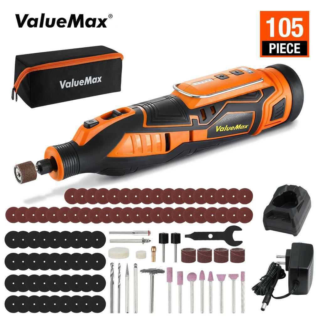 Valuemax ชุดเครื่องมือโรตารี่ไร้สาย 12V พร้อมอุปกรณ์เสริม 105