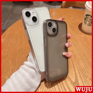 WUJU คริสตัลใสป้องกันสีเหลือง กันกระแทก เคสไอโฟน เข้ากันได้กับ Compatible For iPhone 11 12 13 14 Pro Max XS Max XR X 7 8 Plus SE