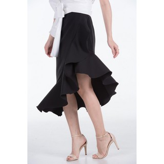 ﻿Jane Soraya Ruffle Skirt กระโปรงระบาย (Black)