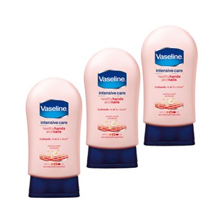 🔥แนะนำ!! วาสลีน เฮลธี่ แฮนด์ เนล คอนดิชันนิ่ง 85 มล. แพ็ค 3 ขวด Vaseline Hand &amp; Nails Cream Pink 85 ml x 3