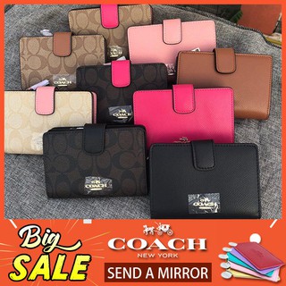 COACH 53562 53436 คลิปกลางคลิปสั้นกระเป๋าสตางค์พร้อมกระเป๋าใส่เหรียญ