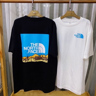 เสื้อยืดผ้าฝ้ายเสื้อยืดแขนสั้น The North Face ฟ้าL XL  XXL 3XL