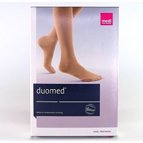รุ่นใหม่ล่าสุดจาก Duomed by Medi Made in Germany ถุงน่องป้องกันเส้นเลือดขอดต้นขาสีเนื้อ Class 2 แรงกด 23-32 mmHg XW6110