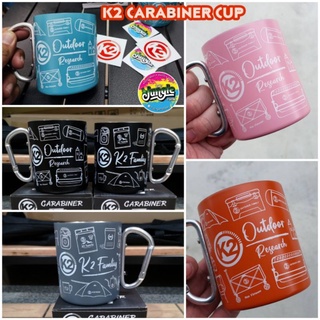 K2 CARABINER CUP แก้วน้ำวัสดุสแตนเลส มีหูคาราไบเนอร์ ขนาด 310 มล. สีสวยน่ารักสดใส 12 สี สะสมเป็นคอลเลคชั่นครบเซ็ต (TJT)