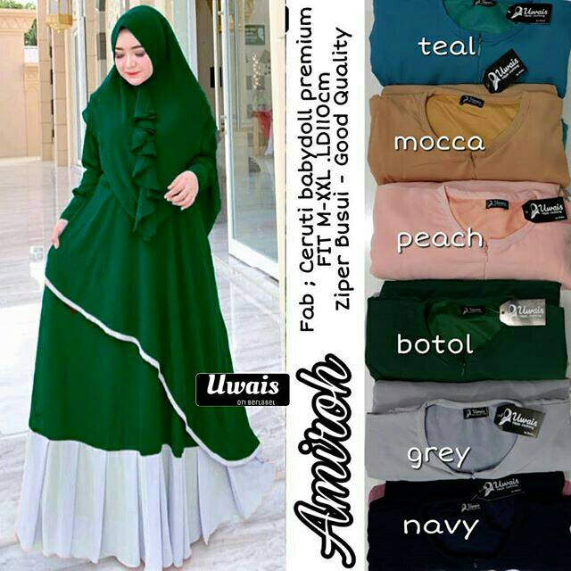 Amiroh Syari Ceruty Set Hijab