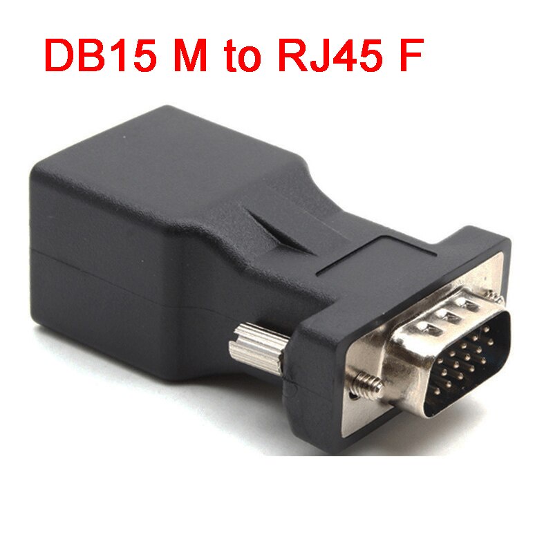 15Pin Vga Male To Rj45 Female การ์ดเชื่อมต่อ Vga Rgb Hdb Extender To ...