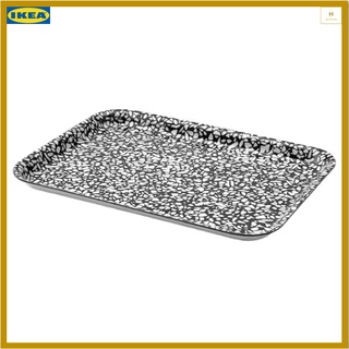 ถาด ลามิเนตเมลามีน สีดำมีลาย ขนาด 28x20 ซม. VÅRKUL วัวร์คุล (IKEA)