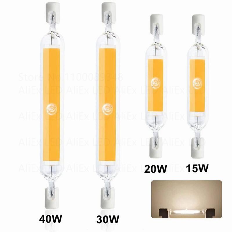 2022 R7S LED COBหลอดแก้ว 78 มม.118 มม.J78 J118 หลอดไฟAC110V 120V 130V 220V 230V 240Vบ้านเปลี่ยนหลอดฮ