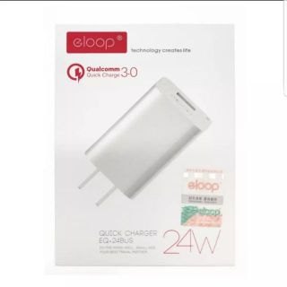 อะแดปเตอร์ Quick Charge 3.0 ที่ชาร์จไฟคุณภาพสูง ยี่ห้อ Eloop รุ่น EQ-24BUS  ชาร์จเร็วกว่าที่ชาร์จไฟรุ่นธรรมดา คุณภาพสูงน