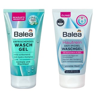 เจลล้างหน้าลดสิว Balea Hautrein Anti-Pickel Waschgel, เจลว่านหางจระเข้ Balea Aloe Washgel