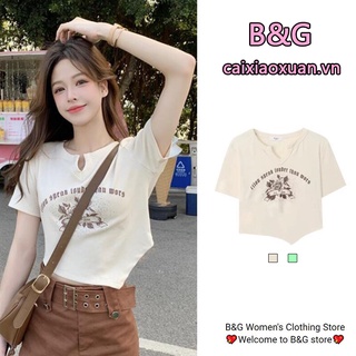 พร้อมส่ง เสื้อยืดแขนสั้น สไตล์เกาหลี สําหรับผู้หญิง JL-TX-393