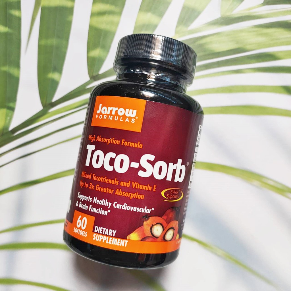 วิตามินอีจากน้ำมันปาล์มแดง Toco Sorb Mixed Tocotrienols And Vitamin E 60 Softgels Jarrow