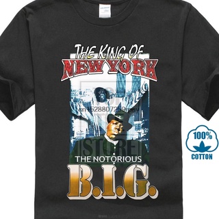 เสื้อยืดคอกลมเสื้อยืด ผ้าฝ้าย 100% พิมพ์ลาย Notorious Big King Of New York Official LHZYS-5XL