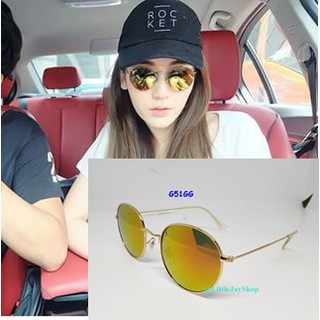 แว่นตา GAMT Round Aviator - กรอบทอง เลนส์ปรอททองส้ม ของแท้ พร้อมส่ง