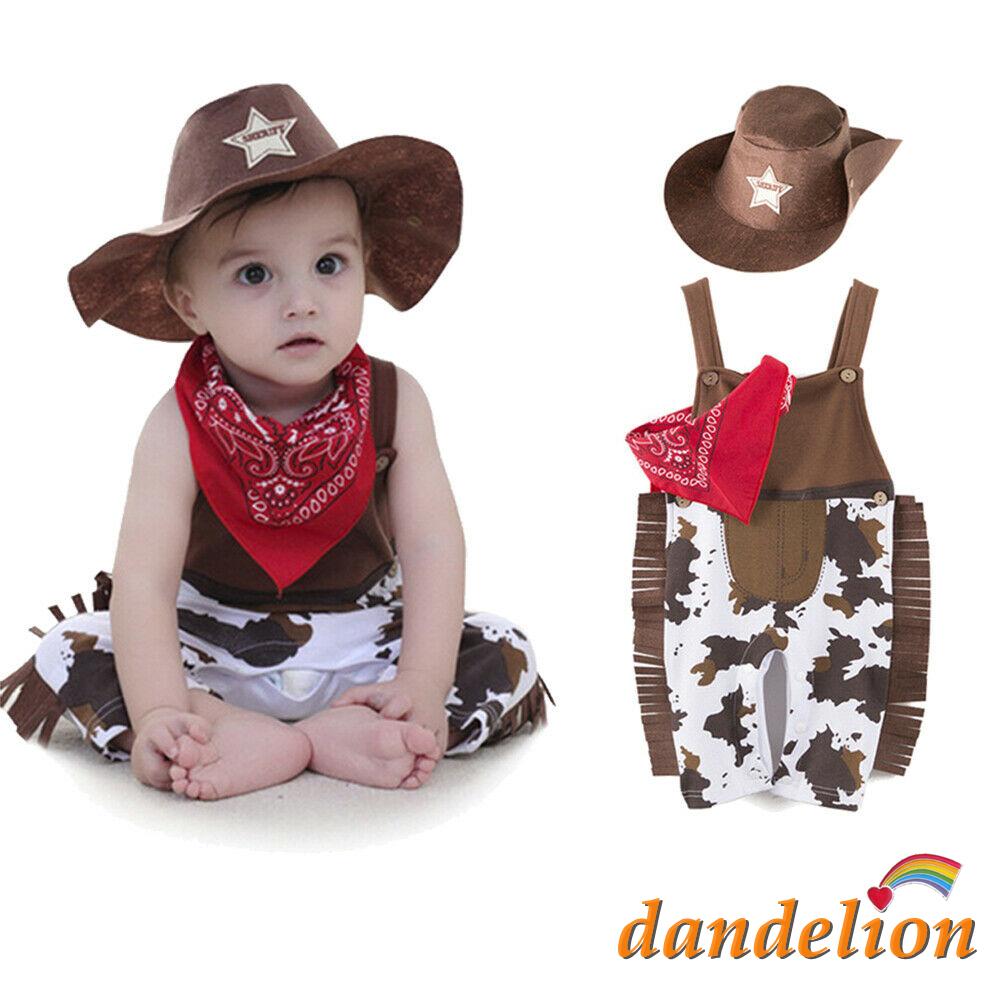 ชุดคาวบอยทารก Dandelion - Romper หมวก ผ้าพันคอ