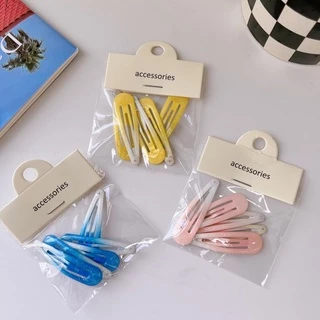 Cute 048 กิ๊บติดผม กิ๊บแป๊กหยดน้ำ สีเดียว 5 ชิ้น/แพ็ค