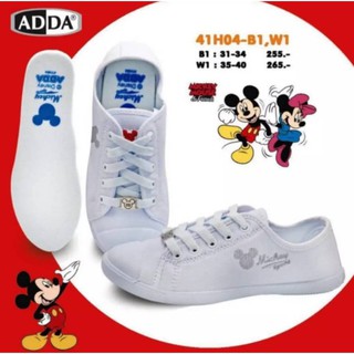 ADDA 41H04 รองเท้าผ้าใบนักเรียน​ ผูกเชือก​ ลายมิกกี้เมาส์​ MICKEY MOUSE