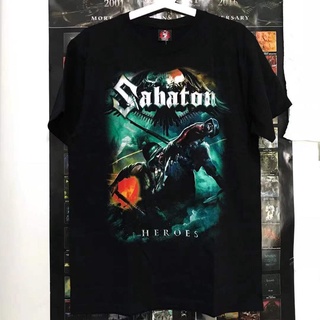 เสื้อยืดโอเวอร์ไซส์เสื้อยืดเนื้อ Cotton 💯 สัมผัสนุ่ม เบาสบาย OVP Sabaton สีดำS-4XL