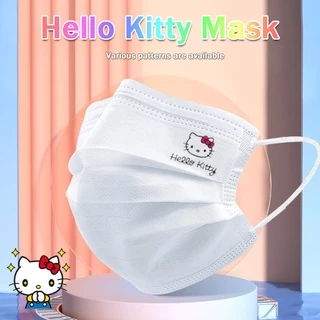 【 Sanrio 】⚡ (แบบไม่มีกล่อง) ⚡ หน้ากากอนามัย 3D แบบใช้แล้วทิ้ง สีขาว แฟชั่นฤดูร้อน สําหรับผู้ใหญ่ 50 ชิ้น หน้ากากการ์ตูนผู้ใหญ่