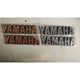 ตราข้างถัง โลโก้ข้างถัง ตรา โลโก้ Yamaha โลโก้แต่ง Yl2 Yg5 Yb100 สีเงิน สีทอง (งานโลหะ งอได้) 1คู่