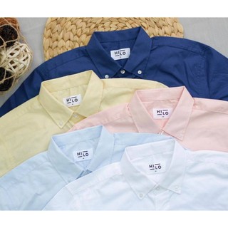 เสื้อเชิ้ตชาย แขนยาว สีพิ้น ผ้า cotton 100%