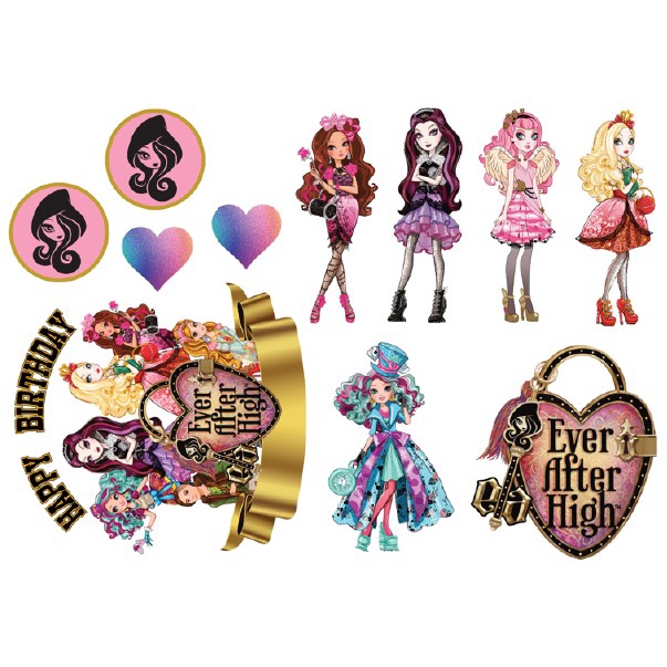 EVER AFTER HIGH Cake Topper Cupcake Topper Kek Topper