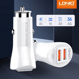 *LDNIO รุ่น C511Q ที่ชาร์จในรถพร้อมสายชาร์จType-c ที่ชาร์ทในรถยนต์ QC3.0 36W QUICK CHARGE