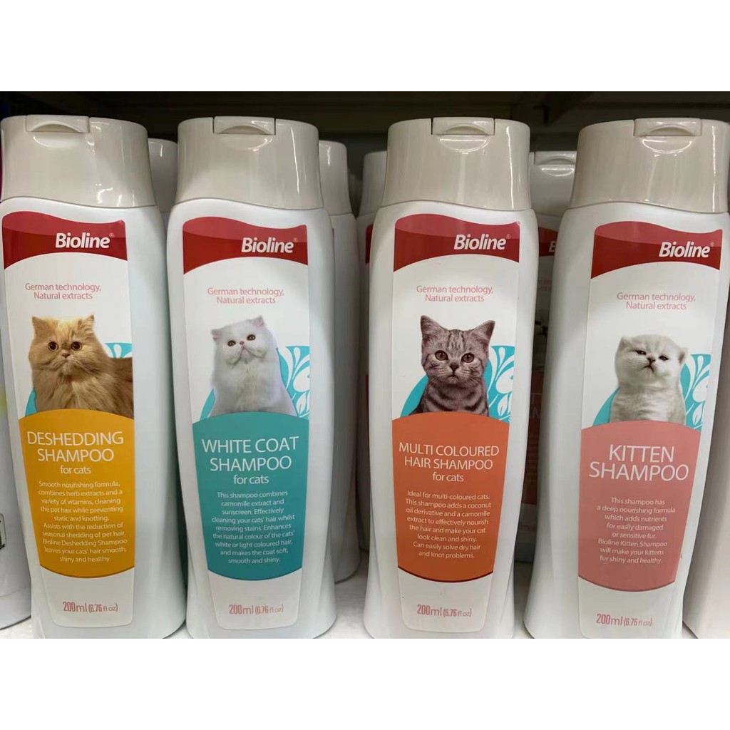 Bioline Shampoo for Cats 200 ml. แชมพูแมวควบคุมการผลิตภายใต้เทคโนโลยีจากเยอรมัน