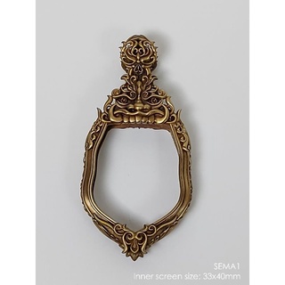 SEMA1Brass Sema Pim Yai amulet casing 33x40mm กรอบพระทองเหลือง สำหรับเสมาพิมพ์ใหญ่