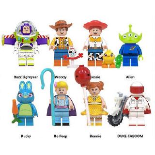 ของเล่นไม้ตัวต่อ toy story 4 buz lightye yesie ducky 8 ชิ้น/ชุด