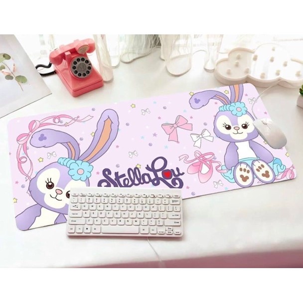 STELLA LOU แผ่นรอง คีย์บอร์ด รองคีย์บอร์ด keyboard ลาย STELLA LOU สเตลล่า ขนาด 30 x 70 cm แผ่นหนานุ่ม มียางกันลื่น 18