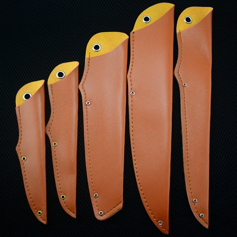 Japanese Chef Knife Sheath Leather Shasimi Yanagiba Case Saya Blade Guard Cover Knife Protector Display