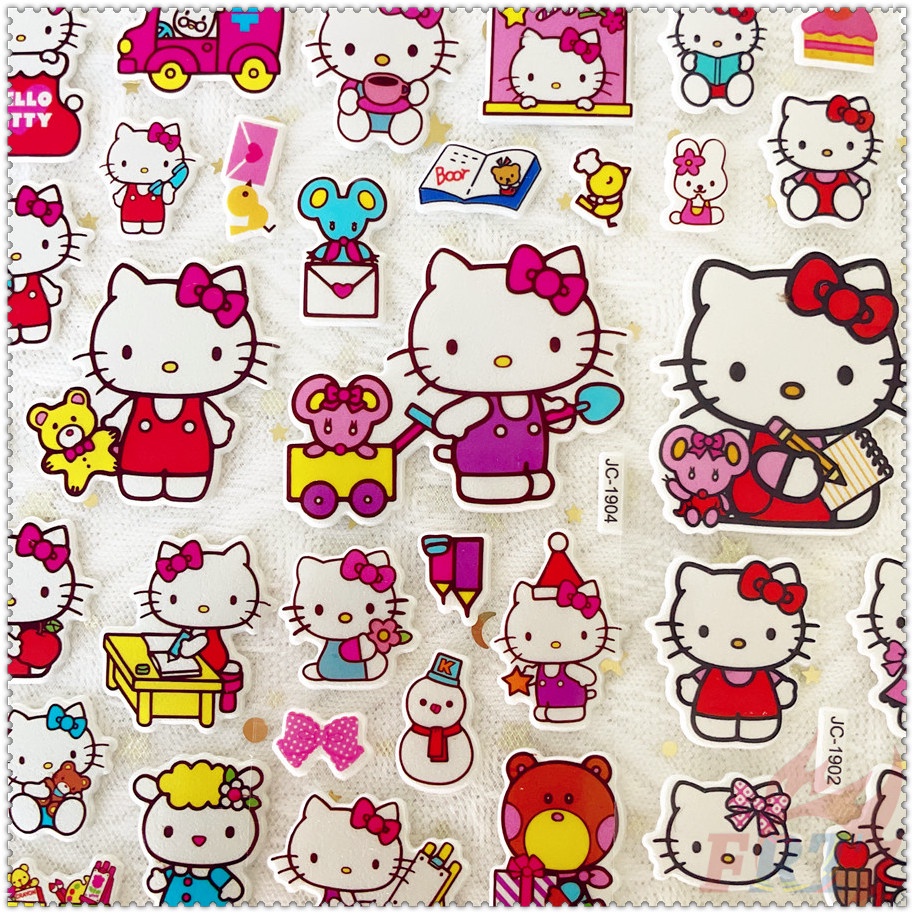 Sanrio：Hello Kitty Q-1 DIY Rewards Sticker 1 Sheet 3D Puffy Bubble Stickers Waterpoof Toys PVC Stickers