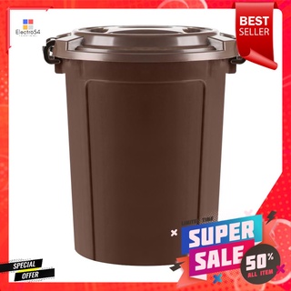 ถังน้ำกลมพร้อมฝาล็อก PLIM 62L สีน้ำตาลROUND BUCKET WITH LID PLIM 62L BROWN