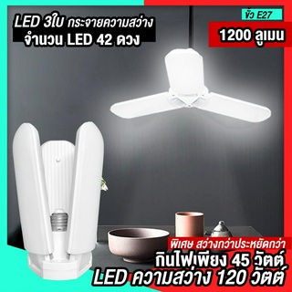 หลอดไฟ LED พับได้ ทรงใบพัด พับได้ Fan Blade LED Bulb สว่างมาก 1 หลอด สว่างทั้งห้อง **เฉพาะหลอดไฟ**