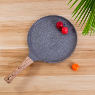 ◐✾Crepe Pancake Pan Nonstick Frying Pot With Wooden Handle Omelet Saucepan Cooking Steak Pan Kitchenware Induction Crepe