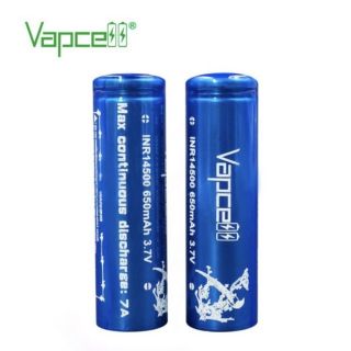 Vapcell INR14500(เท่ากับขนาด AA) 650mAh 3.7V 7A ของแท้ ได้ถ่าน2ก้อน