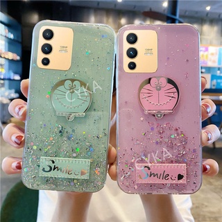 2021 New Doraemon Glitter เคส VIVO Y33S Y21 เคสโทรศัพท์ VIVO V23 5G / V21 5G Y20 / Y20S / Y20S[G] / Y12S / Y12A Bling Clear Star Space TPU Soft เคสVIVOY21