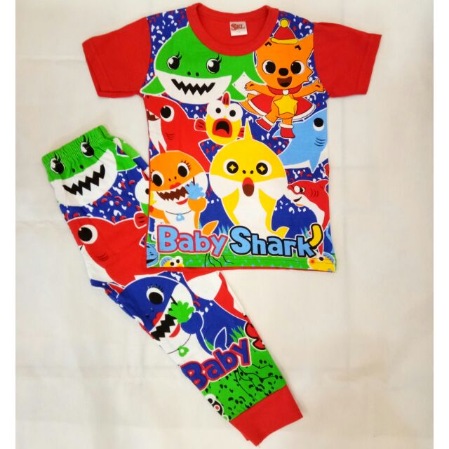 ชุดนอน Baby Shark tidur ชุดนอนเด็ก Baby shark Doo Doo