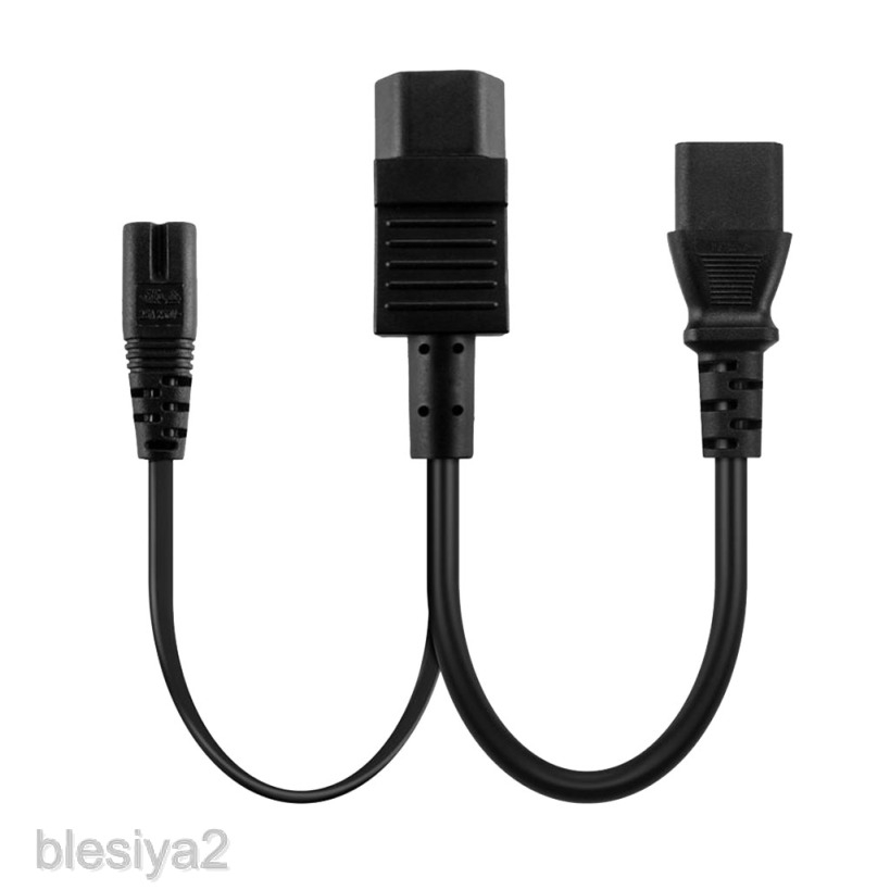 [BLESIYA2] Iec320-c14 to C13+C7 Y-shaped Splitter Outlet Adapter Cord 1-to-2