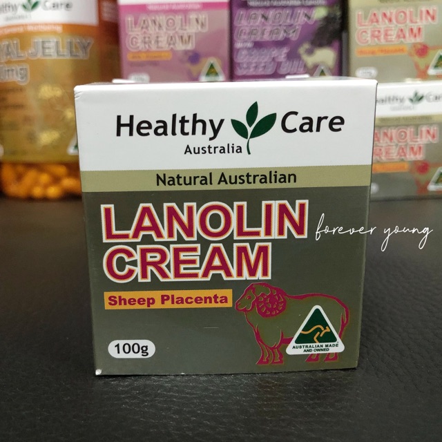 [พร้อมส่ง] ครีมรกแกะ Lanolin Cream Placenta ยี่ห้อ Healthy care ส่งตรงจากออสเตรเลีย