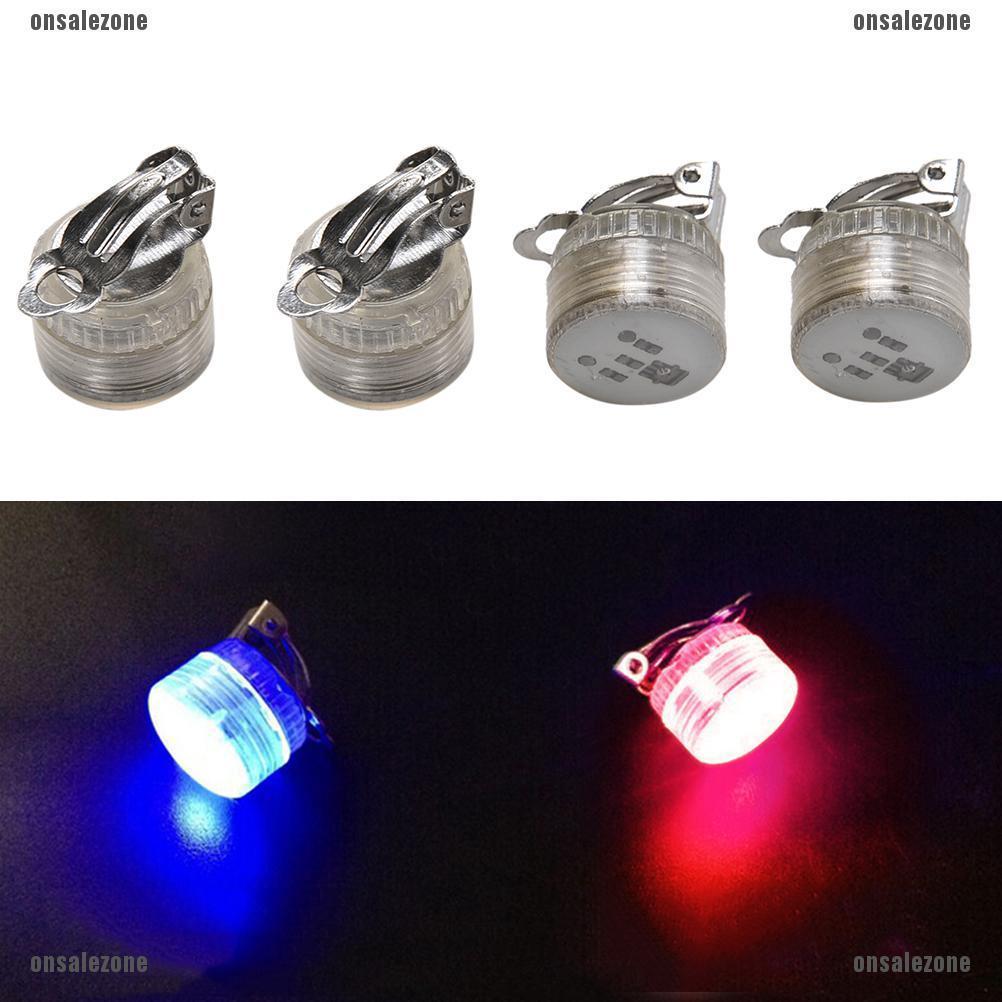 ต่างหูสตั๊ด LED สีแดง สีฟ้า