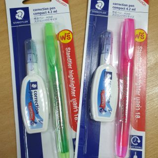 ปากกาลบคำผิดstaedtler 4.2ml แถมฟรีปากกาเน้นข้อความ สเต็ดเล่อร์(ของแถมเลือกสีไม่ได้คะ)